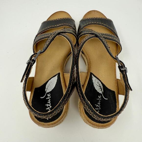 Nurture Lilithe Platform Sandal 8 Black and Cork Jute Trim Comfort NWT - Picture 5 of 8